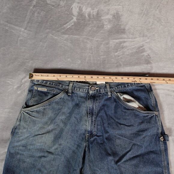 Vintage Calvin Klein Carpenter Denim Shorts Mens 38 12” Baggy Grunge Y2K - Picture 6 of 10